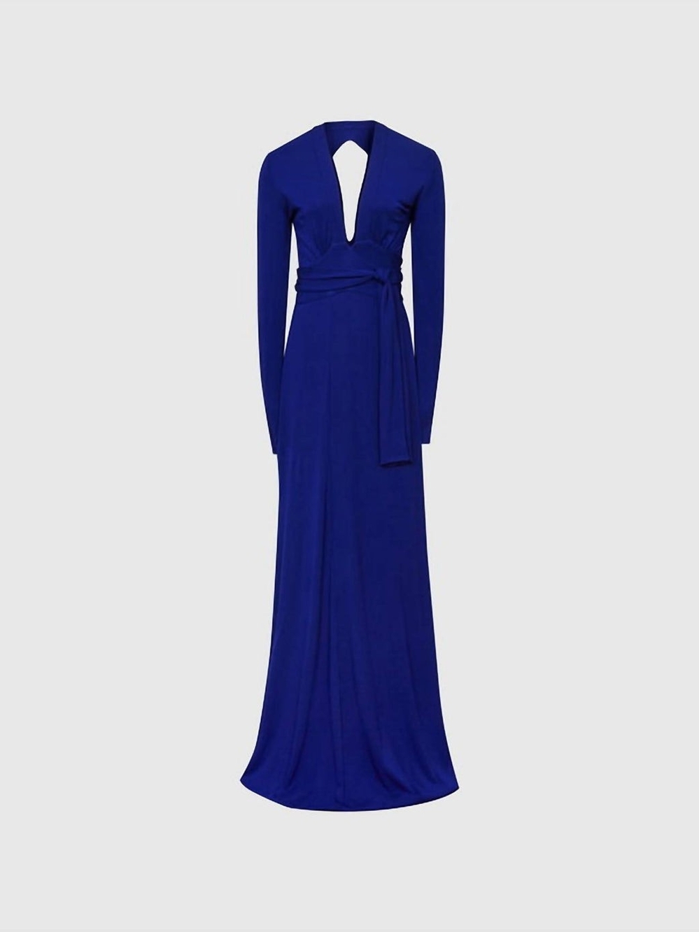 Reiss Bailey Jersey V Neck Plunge Tie Waist Dress cobalt blue US 2
